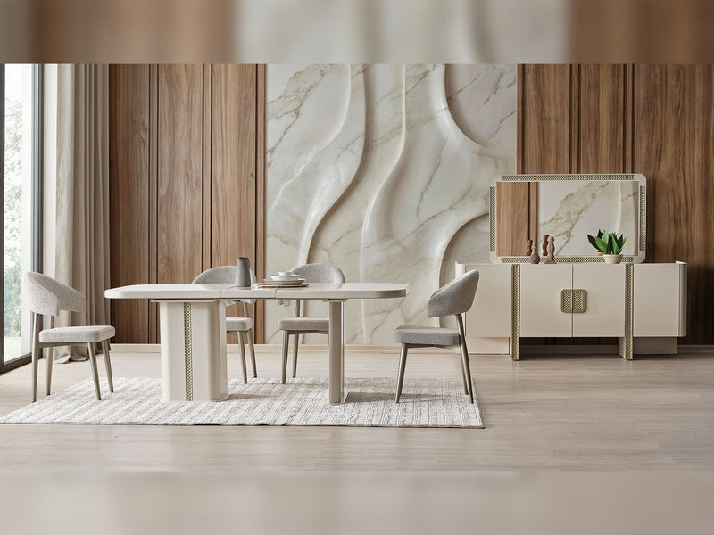 Odessa Al Dining Chair (6 PCS) in Cream - 200-ALT-ODE-DC-6