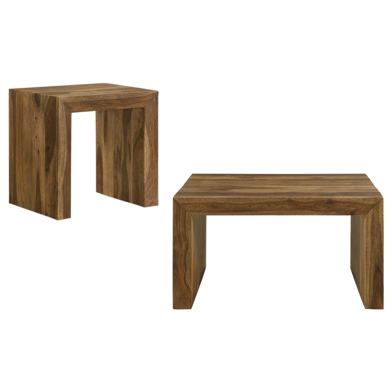 Odilia 2-piece Solid Wood Coffee and End Table Set Auburn - 708418-S2