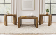 Odilia 3-piece Solid Wood Coffee and End Table Set Auburn - 708418-S3