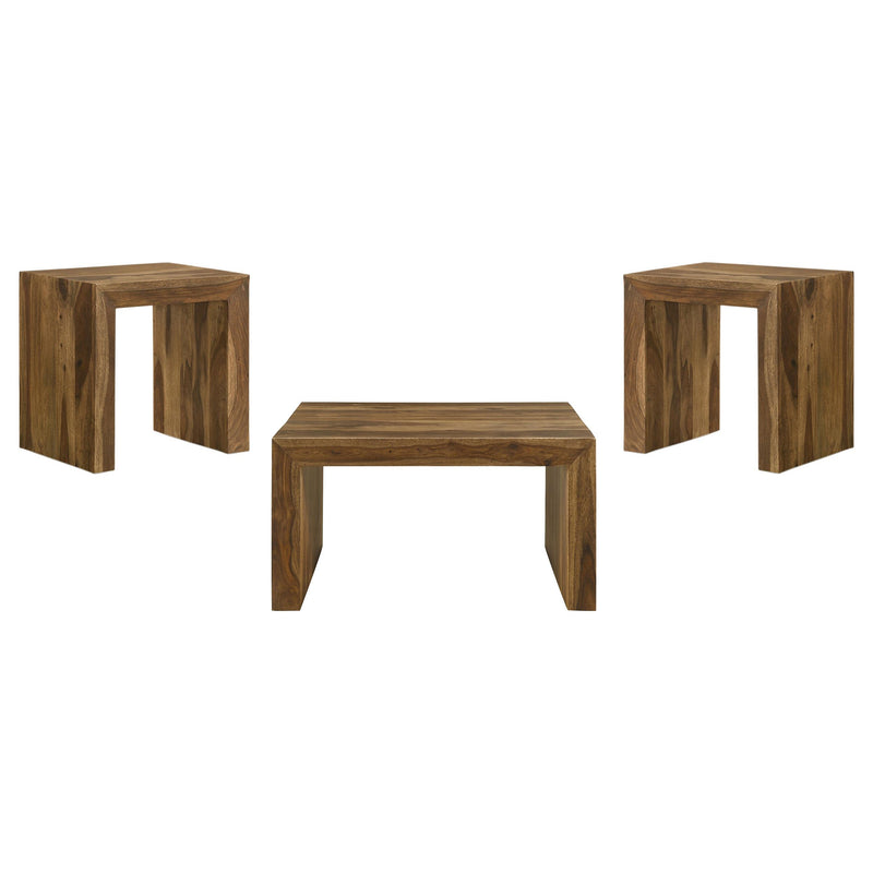Odilia 3-piece Solid Wood Coffee and End Table Set Auburn - 708418-S3
