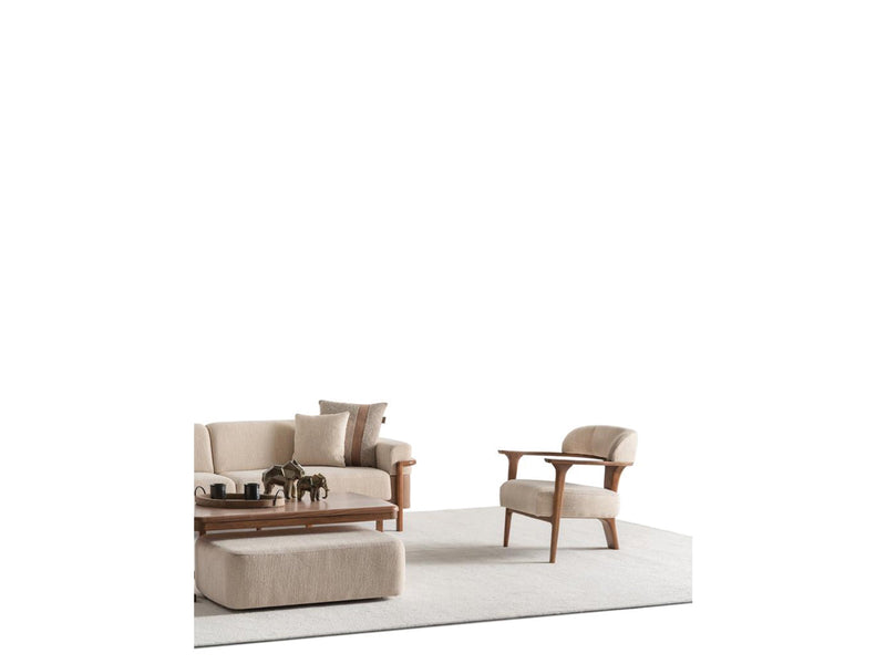 Odin 4-pieces (4 Seater Sofa &  3 Seater Sofa & 2 Chair) Livingroom Set Cream in Cream - 101-ODI-FOX01-4311