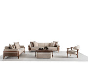 Odin 4-pieces (4 Seater Sofa &  3 Seater Sofa & 2 Chair) Livingroom Set Cream in Cream - 101-ODI-FOX01-4311