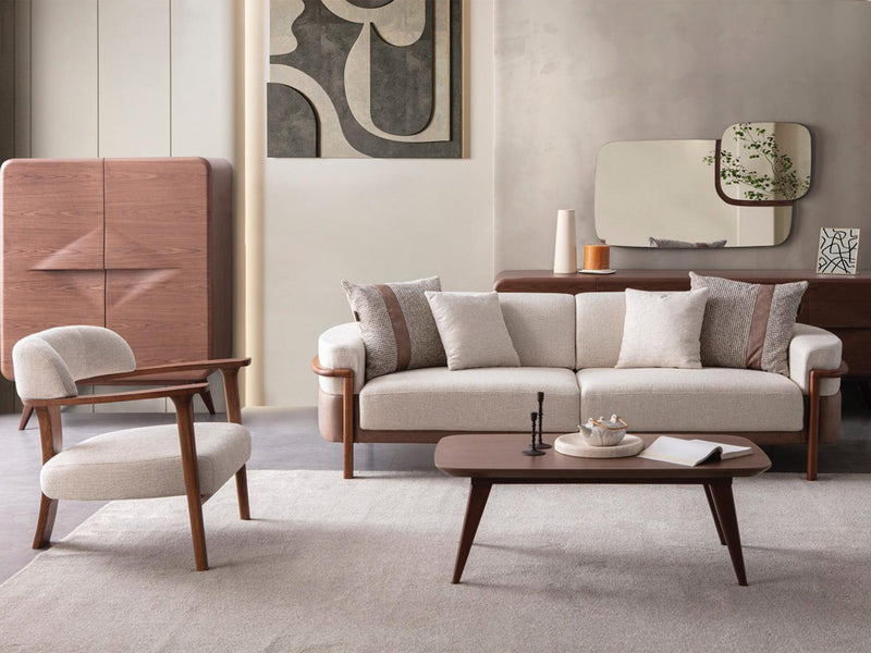 Odin Convertible 3 Seater Sofa Cream in Cream - 101-ODI-FOX01-3