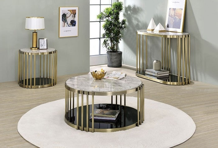 Ofelia Antique Brass/Black Sofa Table - CM4558S