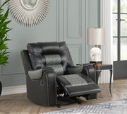 Ohio - Black & Gray Manual Rocker Recliner - L647-R