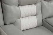 Ohio - Gray & Ice Manual Recliner Sectional with Storage Console, Power Source, USB Charger, Cup Holder - S648-Sectional