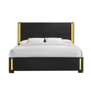Olen - Black Panel King Bed with LED Light - B312-K-Bed