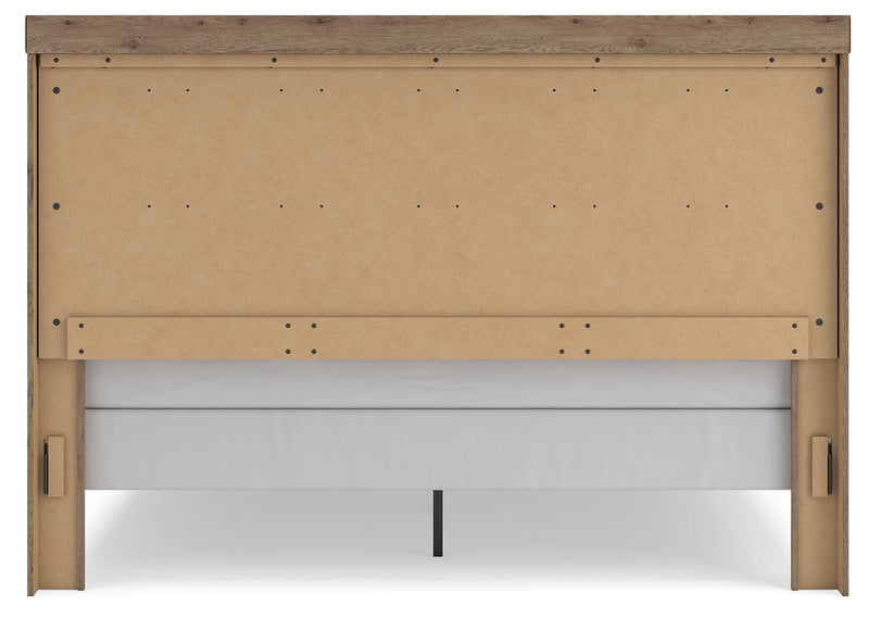 Oliandon King Panel Bed and Dresser in Light Brown - PKG025189