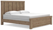 Oliandon King Panel Bed, Dresser and Mirror in Light Brown - PKG025180
