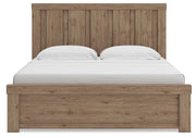 Oliandon King Panel Bed, Dresser and Mirror in Light Brown - PKG025180