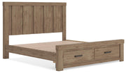 Oliandon King Panel Storage Bed and Dresser in Light Brown - PKG025213