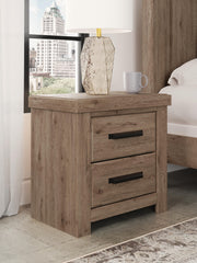 Oliandon King Panel Storage Bed, Chest and Nightstand in Light Brown - PKG025209
