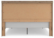 Oliandon King Panel Storage Bed, Dresser and Mirror in Light Brown - PKG025207