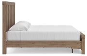 Oliandon King Panel Storage Bed, Dresser and Mirror in Light Brown - PKG025207