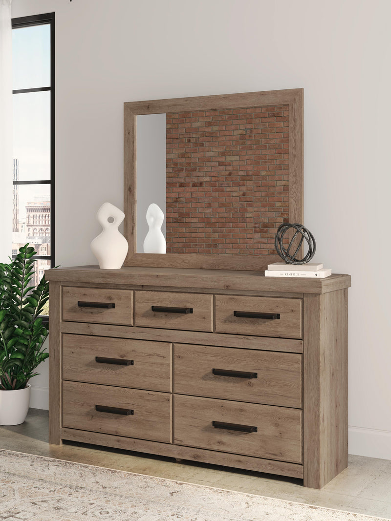 Oliandon Light Brown Dresser and Mirror - PCB2844B1