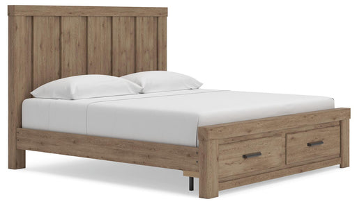 Oliandon Light Brown King Panel Storage Bed - PCB2844B7