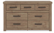 Oliandon Queen Panel Bed and Dresser in Light Brown - PKG025168