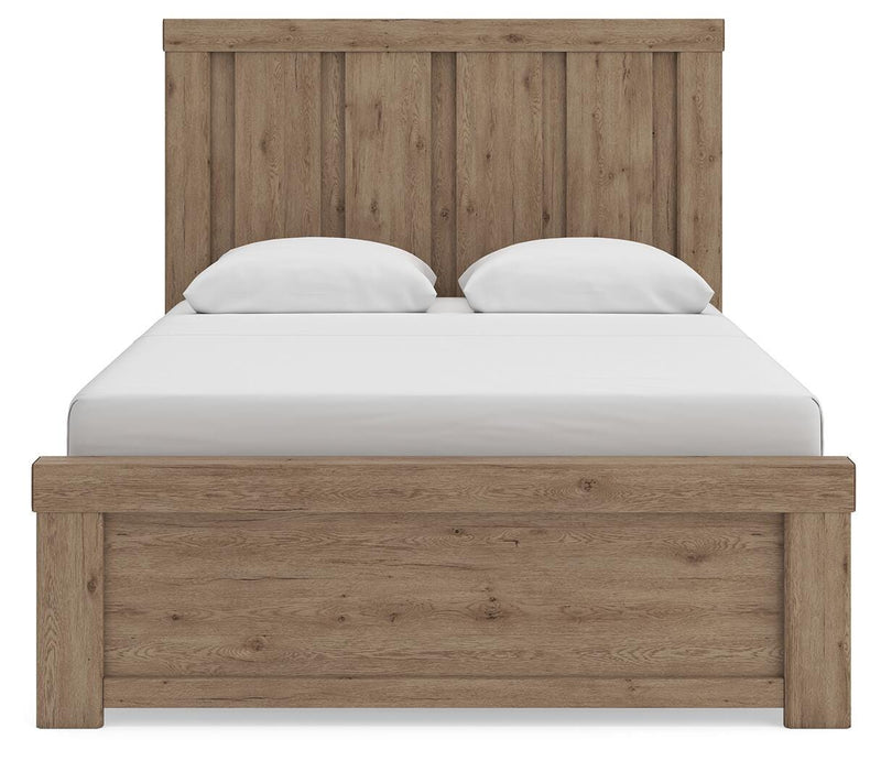 Oliandon Queen Panel Bed and Dresser in Light Brown - PKG025168
