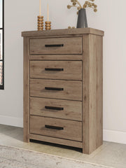 Oliandon Queen Panel Bed, Chest and Nightstand in Light Brown - PKG025164