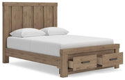 Oliandon Queen Panel Storage Bed and Dresser in Light Brown - PKG025178