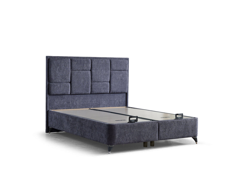 Olimpos Storage Bed With Headboard - Twin in Navy - 200-ELIF-OLI-90-EY232-SB