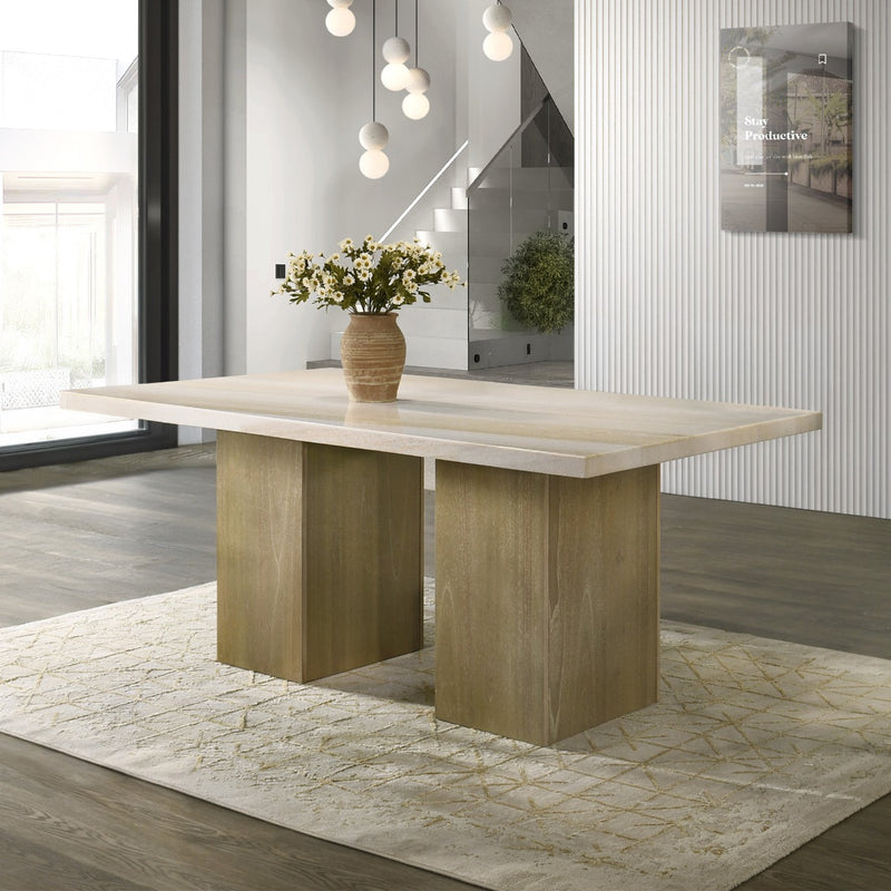 Olinda Dining Table w/Natrual Marble Top - DN07035