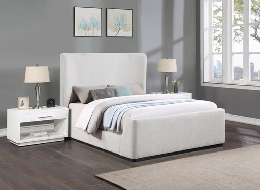 Oliver Boucle Fabric King Bed (3 Boxes) Cream - Gate FurnitureKing Bed