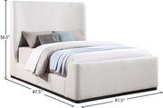 Oliver Boucle Fabric King Bed (3 Boxes) Cream - Gate FurnitureKing Bed