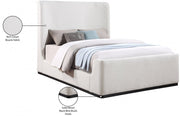 Oliver Boucle Fabric King Bed (3 Boxes) Cream - Gate FurnitureKing Bed
