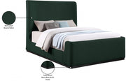 Oliver Boucle Fabric King Bed (3 Boxes) Green - Gate FurnitureKing Bed