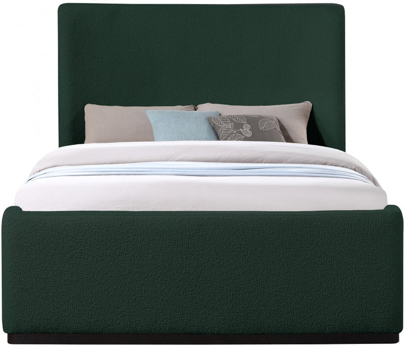 Oliver Boucle Fabric King Bed (3 Boxes) Green - Gate FurnitureKing Bed