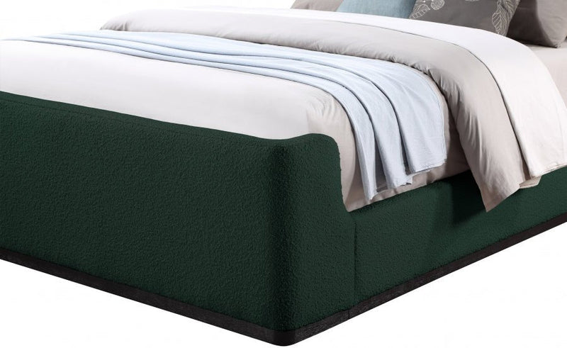 Oliver Boucle Fabric King Bed (3 Boxes) Green - Gate FurnitureKing Bed