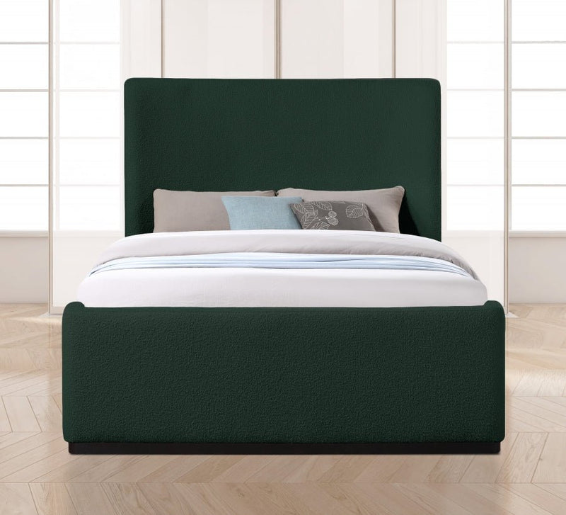 Oliver Boucle Fabric King Bed (3 Boxes) Green - Gate FurnitureKing Bed