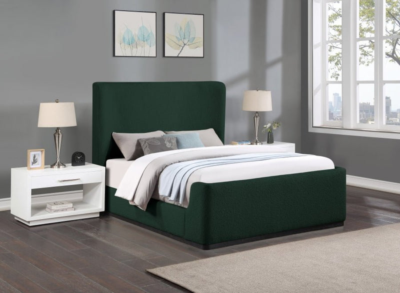 Oliver Boucle Fabric King Bed (3 Boxes) Green - Gate FurnitureKing Bed