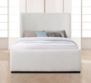 Oliver Boucle Fabric Queen Bed (3 Boxes) Cream - Gate FurnitureQueen Bed