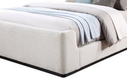 Oliver Boucle Fabric Queen Bed (3 Boxes) Cream - Gate FurnitureQueen Bed