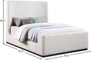Oliver Boucle Fabric Queen Bed (3 Boxes) Cream - Gate FurnitureQueen Bed