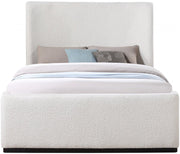 Oliver Boucle Fabric Queen Bed (3 Boxes) Cream - Gate FurnitureQueen Bed