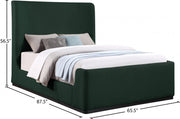 Oliver Boucle Fabric Queen Bed (3 Boxes) Green - Gate FurnitureQueen Bed