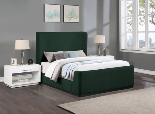 Oliver Boucle Fabric Queen Bed (3 Boxes) Green - Gate FurnitureQueen Bed