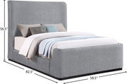 Oliver Boucle Fabric Queen Bed (3 Boxes) Grey - Gate FurnitureQueen Bed