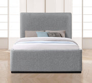 Oliver Boucle Fabric Queen Bed (3 Boxes) Grey - Gate FurnitureQueen Bed