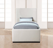 Oliver Boucle Fabric Twin Bed (3 Boxes) Cream - Gate FurnitureTwin Bed