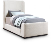 Oliver Boucle Fabric Twin Bed (3 Boxes) Cream - Gate FurnitureTwin Bed