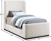 Oliver Boucle Fabric Twin Bed (3 Boxes) Cream - Gate FurnitureTwin Bed