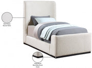 Oliver Boucle Fabric Twin Bed (3 Boxes) Cream - Gate FurnitureTwin Bed