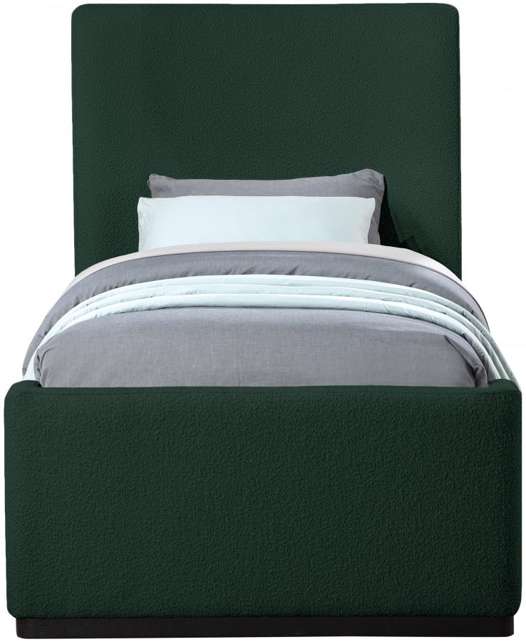Oliver Boucle Fabric Twin Bed (3 Boxes) Green - Gate FurnitureTwin Bed