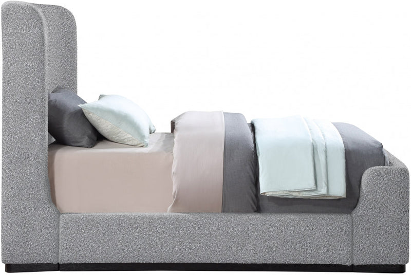 Oliver Boucle Fabric Twin Bed (3 Boxes) Grey - Gate FurnitureTwin Bed