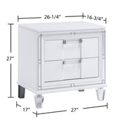 Olivia - 2 Drawers White Nightstand - B232-N