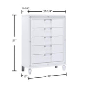 Olivia - 5 Drawers White Chest - B232-C